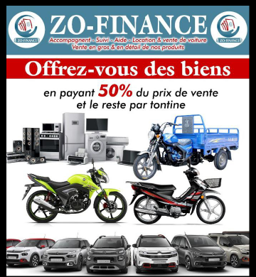 Grâce à une méthode réfléchie  et sécurisée lancée par Zo-Finance,  il est désormais possible d'acquérir des articles  et matériels  en payant  50% cache 