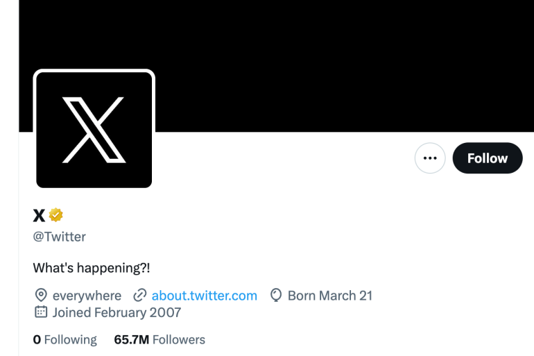 Twitter has launched its new logo, dropping the blue bird on its website for an X as part of a wider rebranding.