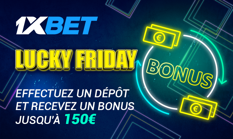 Le vendredi est le meilleur jour de la semaine, parce que tout le travail est terminé et qu'il y a un week-end entier de plaisir et de divertissement devant nous ! Mais 1xBet connaît un moyen génial de rendre le vendredi encore meilleur. Veux-tu savoir comment ? Alors, lis cet article et prépare-toi à recevoir un bonus allant jusqu'à €150 !
