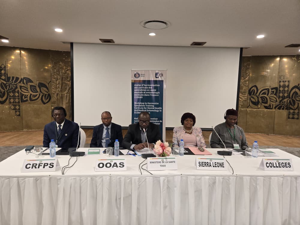 L'atelier de l'OOAS à Lomé vise à améliorer la qualité des formations en santé mentale et entomologie médicale avec des experts de la CEDEAO.