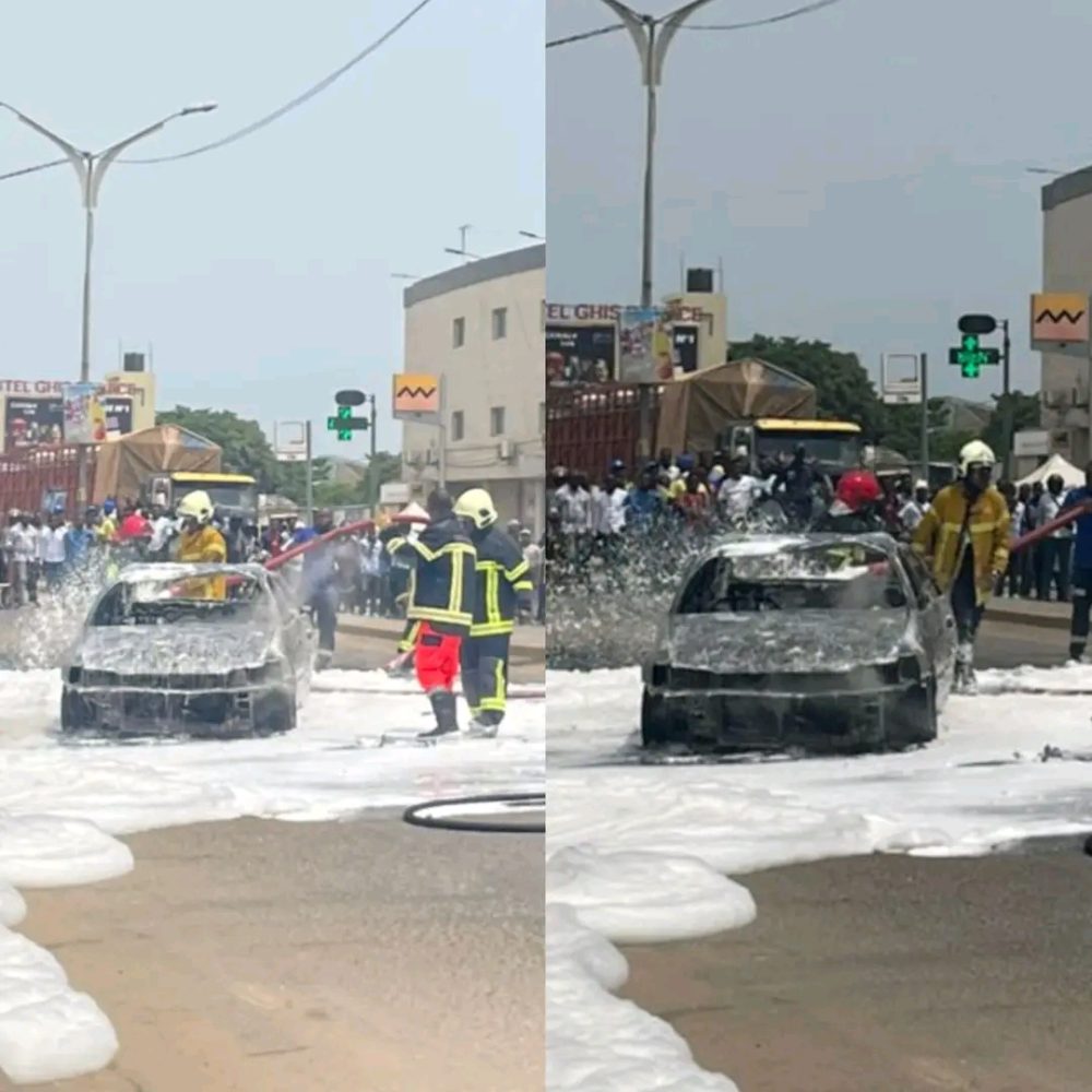 Un véhicule chargé d’essence de contrebande a été incendié après une course-poursuite à Baguida. Découvrez les détails de l'incendie.