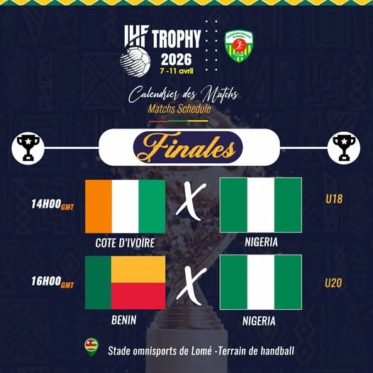 L'IHF Trophy Hommes Togo 2026 se termine en beauté avec des finales U18 et U20 au stade municipal de Lomé, assistez à l'action.