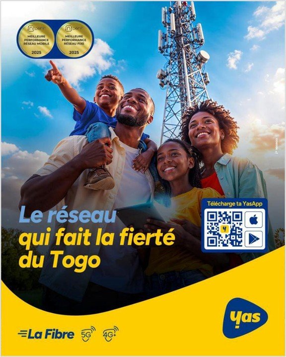 Yas Togo : le réseau mobile n° 1 au Togo, engagé dans la transformation numérique grâce à une connexion rapide et stable.