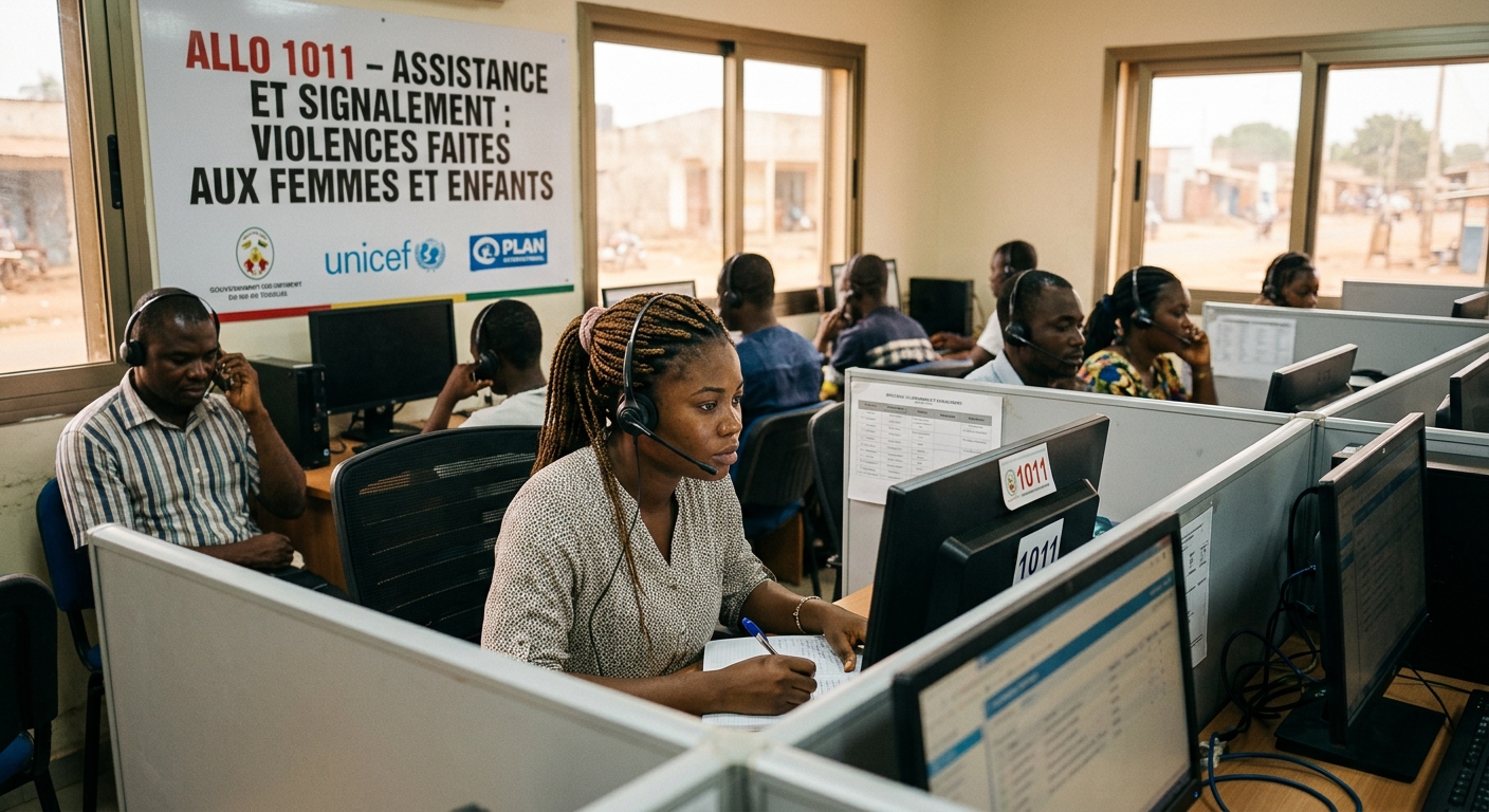 Découvrez les violences faites aux femmes et enfants au Togo. Le numéro vert « 1011 » offre soutien et assistance 24h/24.